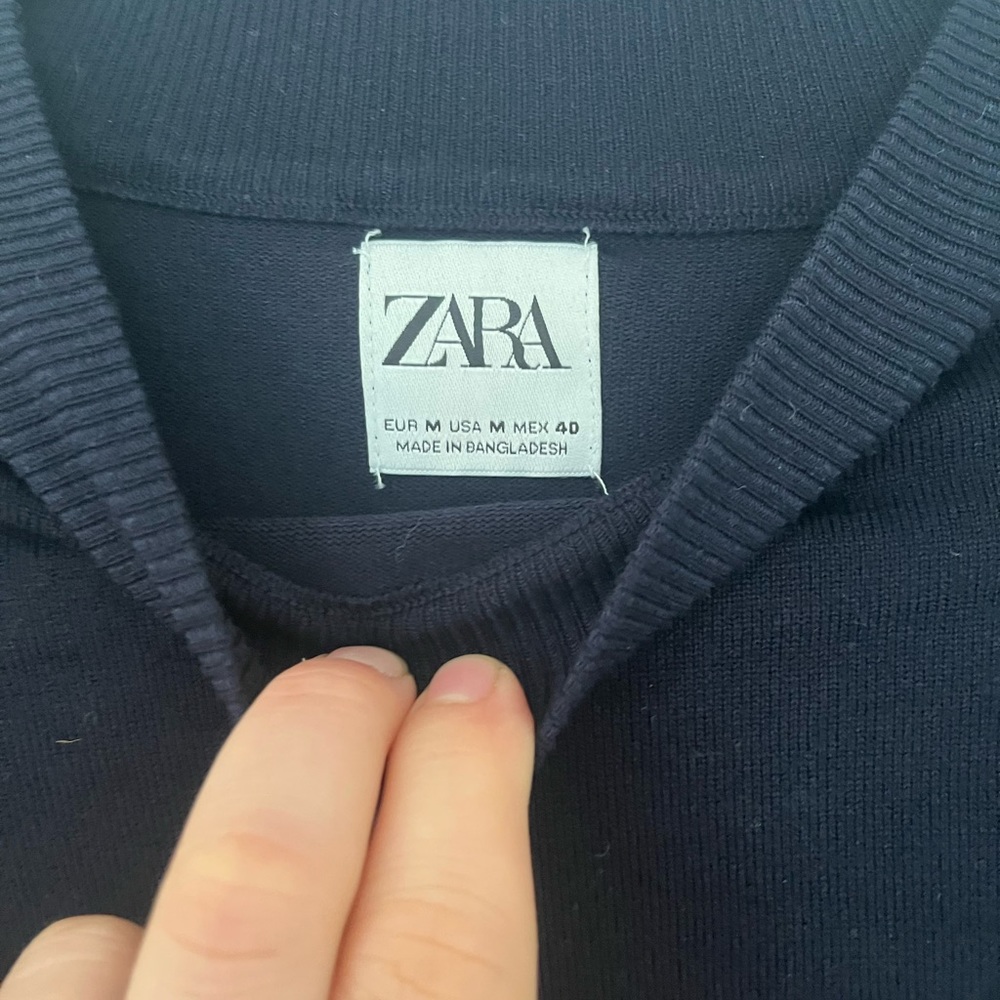 Zara Men’s Mockneck Sweater Navy in Medium